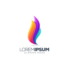 colorful flame logo design vector illustration
