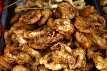 Deep fried squid rings or calamares