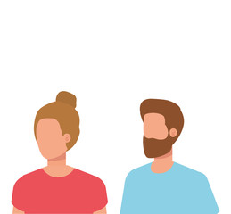 young lovers couple avatars characters