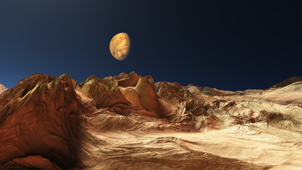 space mars terrain aerial shot