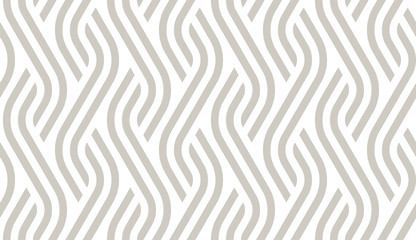 Vector geometric diagonal fabric waves seamless texture. Cream colour background. - obrazy, fototapety, plakaty
