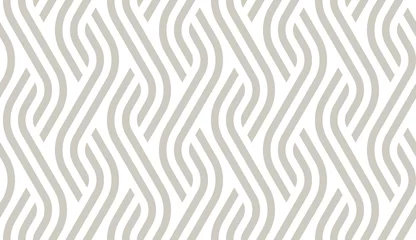Gordijnen Vector geometrische diagonale stof golven naadloze textuur. Crème kleur achtergrond. © Jan