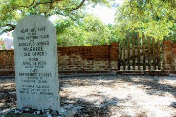 Humorous Grave Stone on Ocracoke Island North Carolina