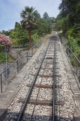 Fototapeta na wymiar Monte Bre cable car rails