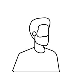 young and casual man with beard character