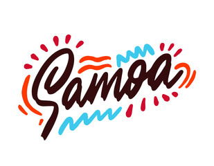 Samoa handwritten Republic name.Modern Calligraphy Hand Lettering for Printing,background ,logo, for posters, invitations, cards, etc. Typography vector.