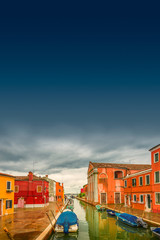Fototapeta na wymiar Colorful cityscape of Burano, an island nearby Venice, Italy