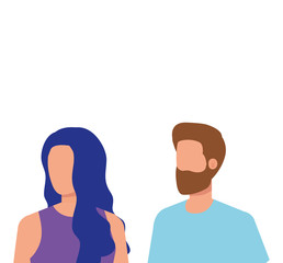 young lovers couple avatars characters