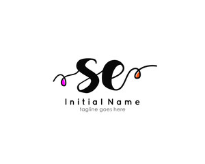 S E SE Initial brush color logo template vetor