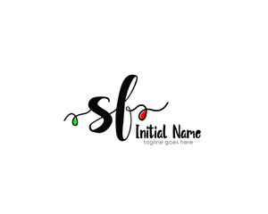 Obraz premium S F SF Initial brush color logo template vetor