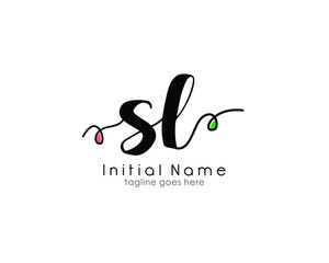 S L SL Initial brush color logo template vetor
