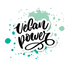 Vector round eco, bio green logo or sign. Raw, healthy food badge, tag for cafe, restaurants, packaging. Hand drawn lettering 100 Vegan. Organic design template.