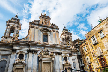 Fototapeta na wymiar antique church building in Naples, Italy