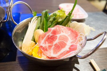 Shabu shabu meat and vegetable
