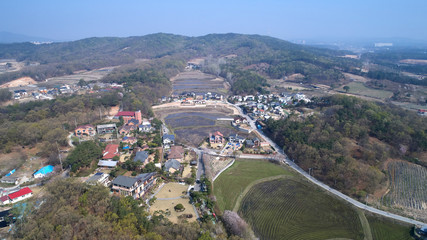 Fototapeta na wymiar Landscape of Rural Village in Yeoju-si, Korea.