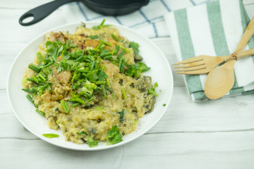 Crispy oyster omelette, Thai style food