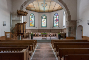 Fototapeta na wymiar im Innern der Kirche von Trub