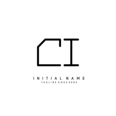 Initial C I CI minimalist modern logo identity vector