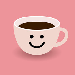 Icon with Cup of Coffee. Vector Illustration.