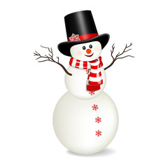 Snowman isolated on white background