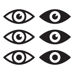 Eyes Icon Set on white background