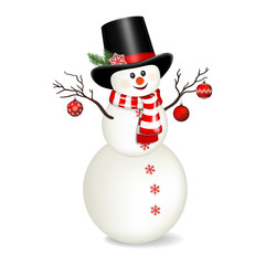 Snowman isolated on white background