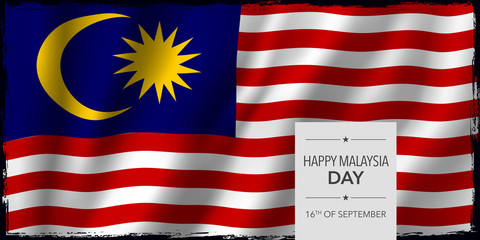Malaysia happy day greeting card, banner vector illustration.