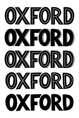 Oxford city sans serif logo or typography for a postcard, poster or other