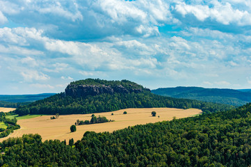 view on Lilienstein mountain from fortress königstein