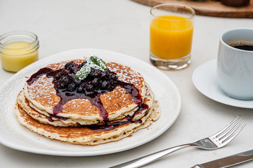 Pancakes with juice
