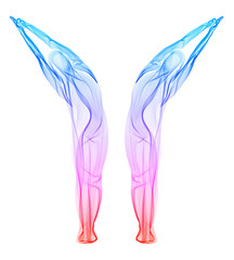 Abstract human's silhouette, standing yoga pose, asana