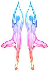 Obraz premium Abstract human's silhouette, standing yoga pose, asana