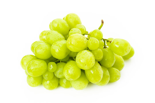 Green grape  isolated on white background