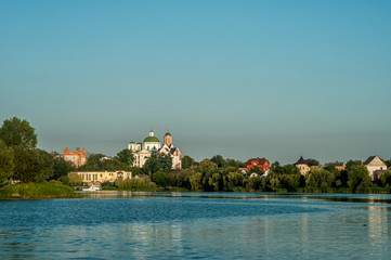 Bila Tserkva view from island on river Ros. Ukraine 2019