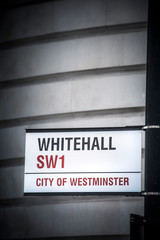 Whitehall street sign in Westminster central London