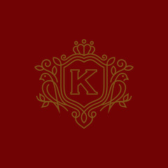 Luxury Bird Heraldry Logo Template Vector