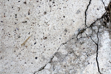 Concrete surface with cracks as a background, natural color.