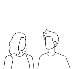 young lovers couple avatars characters