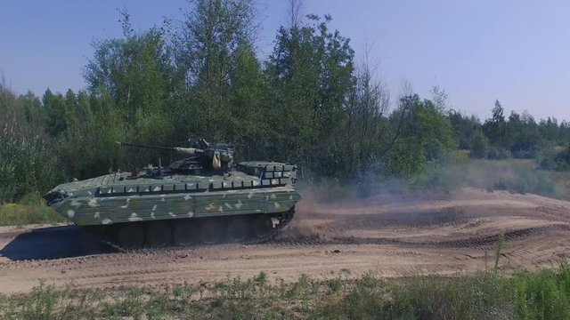 Infantry fighting vehicle BMP-2 on the move