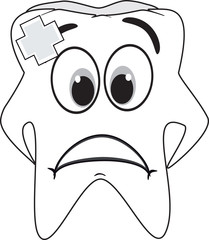 cartoon emoticon in a form tooth
