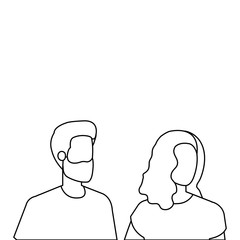 young lovers couple avatars characters