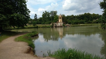 A rural landscape in the Queen's Hamlet, close to the Chateau de Versailles in France.