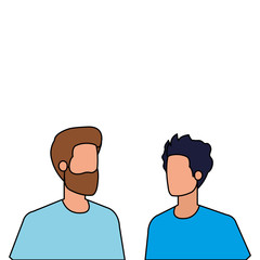 young and casual men characters