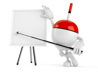 Fishing float character with blank whiteboard © Talaj