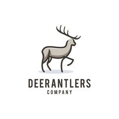 Deer Antlers Logo Design Template Inspiration - Vector