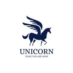 Unicorn Logo Design Template Inspiration - Vector