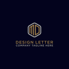 logo design inspiration, for companies from the initial letters of the MD logo icon. -Vectors