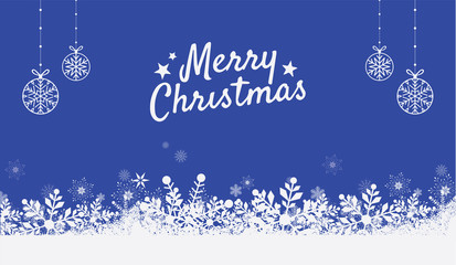 Christmas background with Christmas res balls, snowflakes, on white background