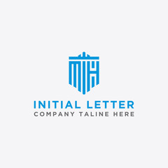 logo design inspiration, for companies from the initial letters MH logo icon. -Vectors