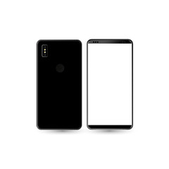 New phone front and black vector drawing eps10 format isolated on white background.
